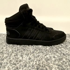 Men’s Adidas Hoops 3.0 Mid Triple Black Shoes